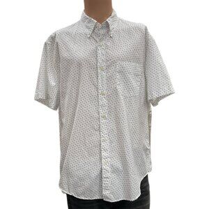 J Crew. Mens White Short Sleeve Button Front Size L SKU 1563